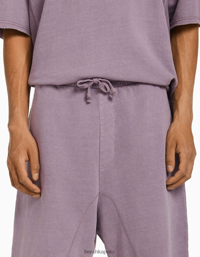 Violeta Bershka hombres bermudas felpa descolorida 806J6B3363