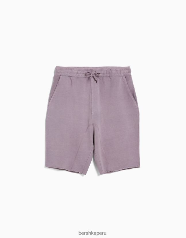 Violeta Bershka hombres bermudas felpa descolorida 806J6B3363