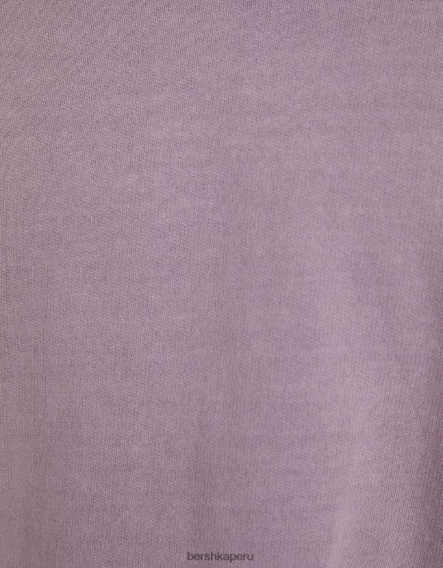 Violeta Bershka hombres bermudas felpa descolorida 806J6B3363
