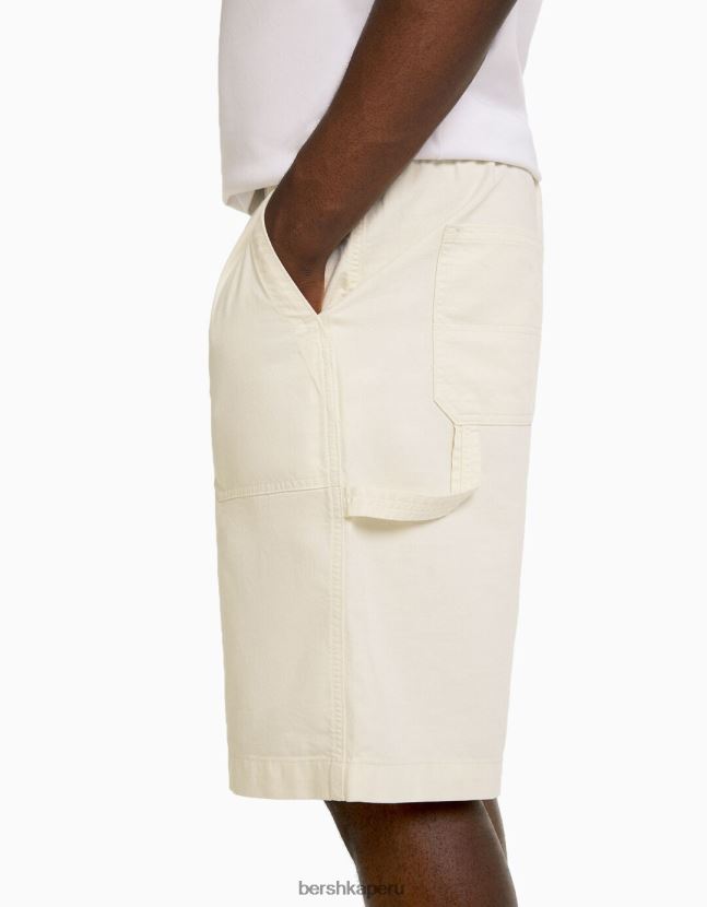 arena Bershka hombres bermudas jogger de mezcla de algodón y lino 806J6B3358