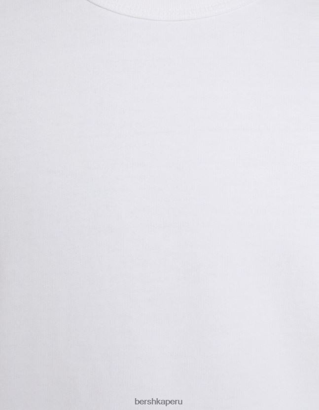 blanco Bershka hombres bermudas felpa descolorida 806J6B3364