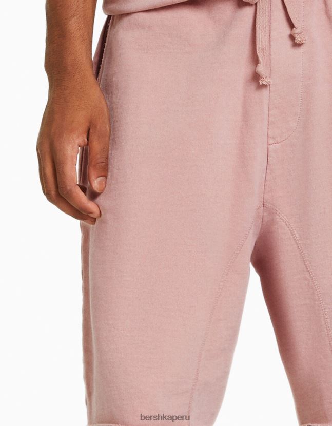 rosa Bershka hombres bermudas felpa descolorida 806J6B3360