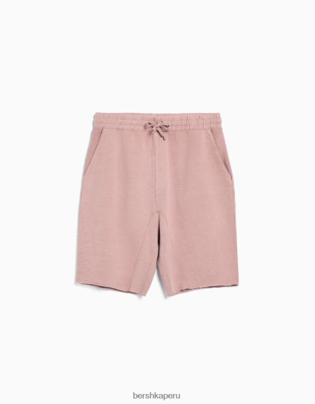 rosa Bershka hombres bermudas felpa descolorida 806J6B3360