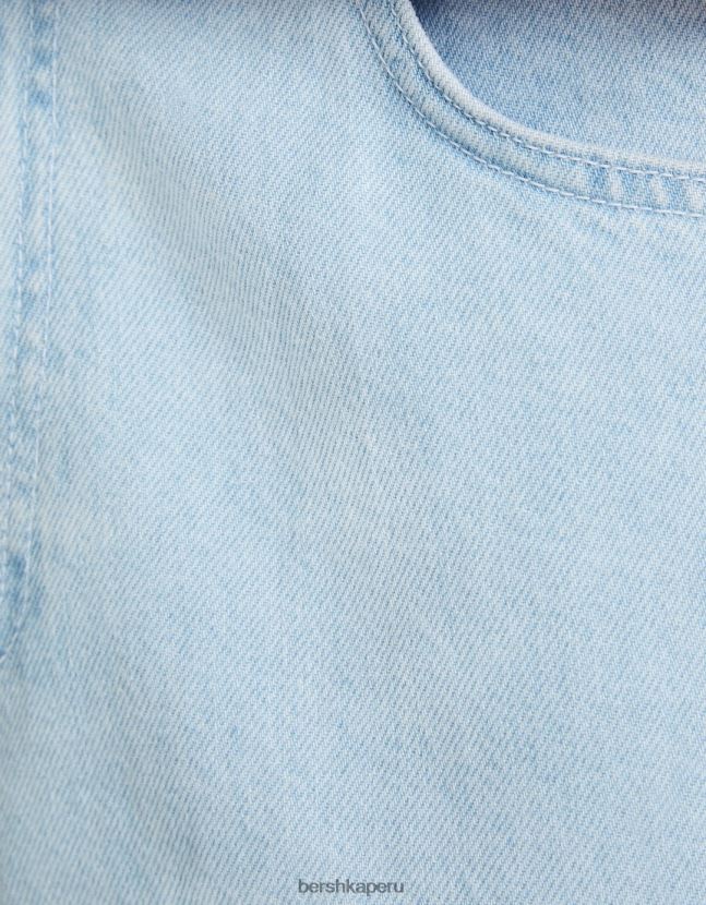 azul claro Bershka hombres bermudas holgadas tipo cargo 806J6B3288