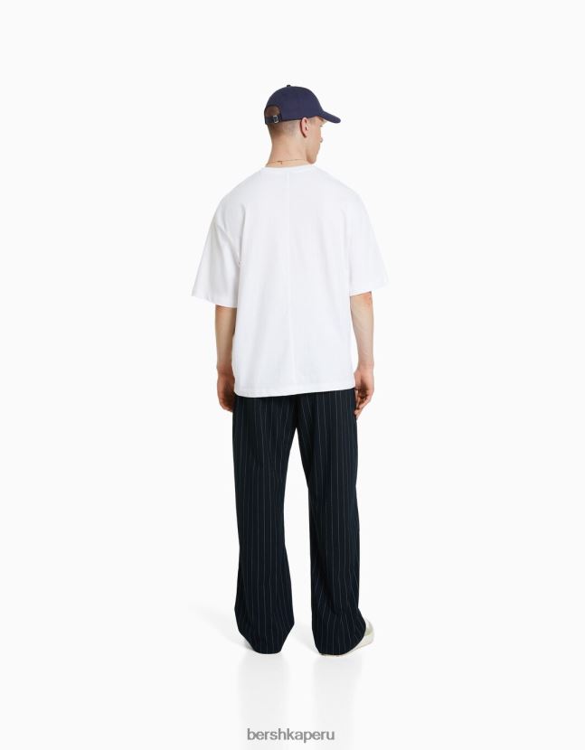 Armada Bershka hombres pantalones de vestir a rayas diplomáticas 806J6B3273