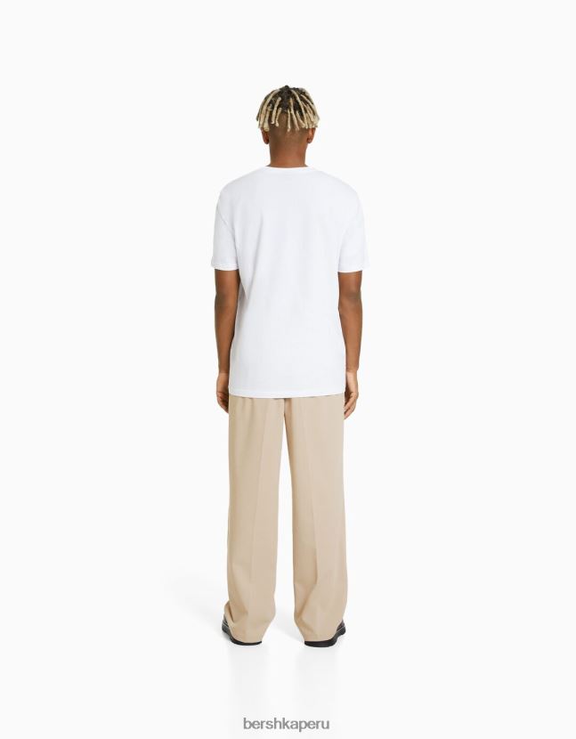 arena Bershka hombres pantalones de vestir anchos estilo jogger 806J6B3031