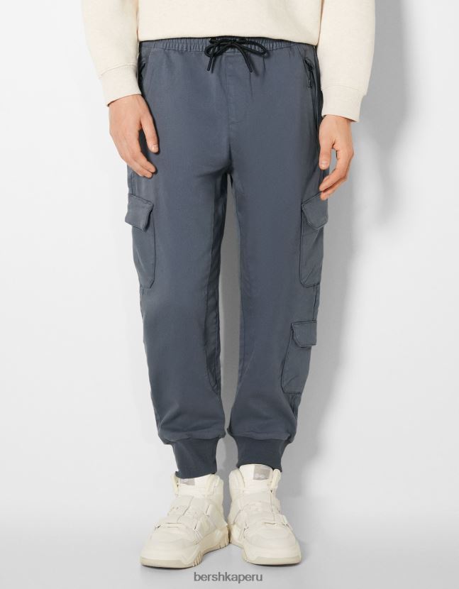 azul Bershka hombres pantalones de chándal cargo delgados 806J6B3227