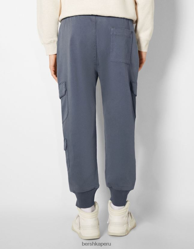 azul Bershka hombres pantalones de chándal cargo delgados 806J6B3227