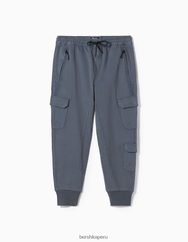 azul Bershka hombres pantalones de chándal cargo delgados 806J6B3227