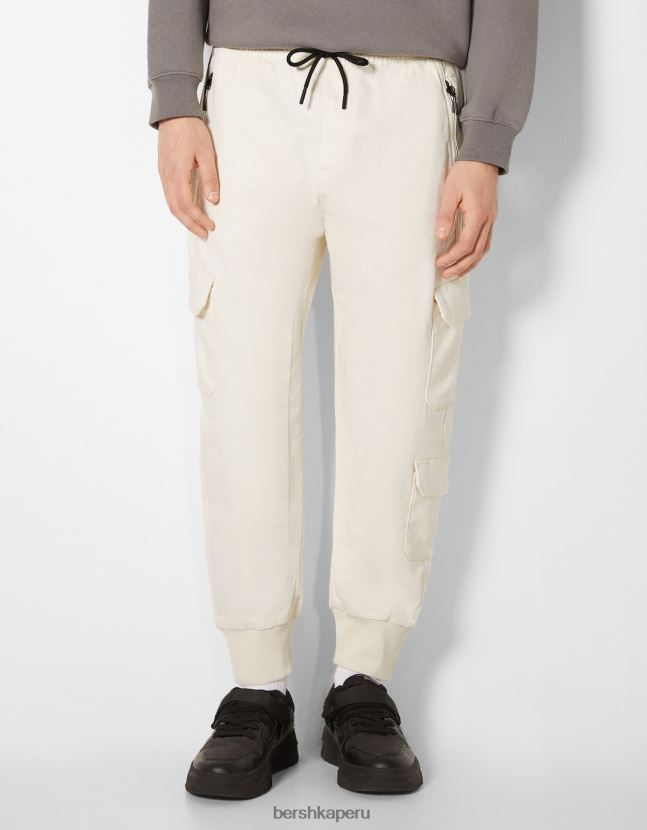 blanquecino Bershka hombres pantalones de chándal cargo delgados 806J6B3226