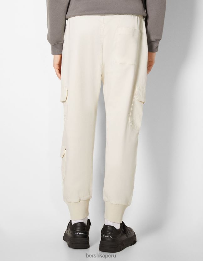 blanquecino Bershka hombres pantalones de chándal cargo delgados 806J6B3226