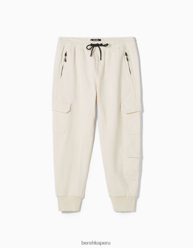 blanquecino Bershka hombres pantalones de chándal cargo delgados 806J6B3226