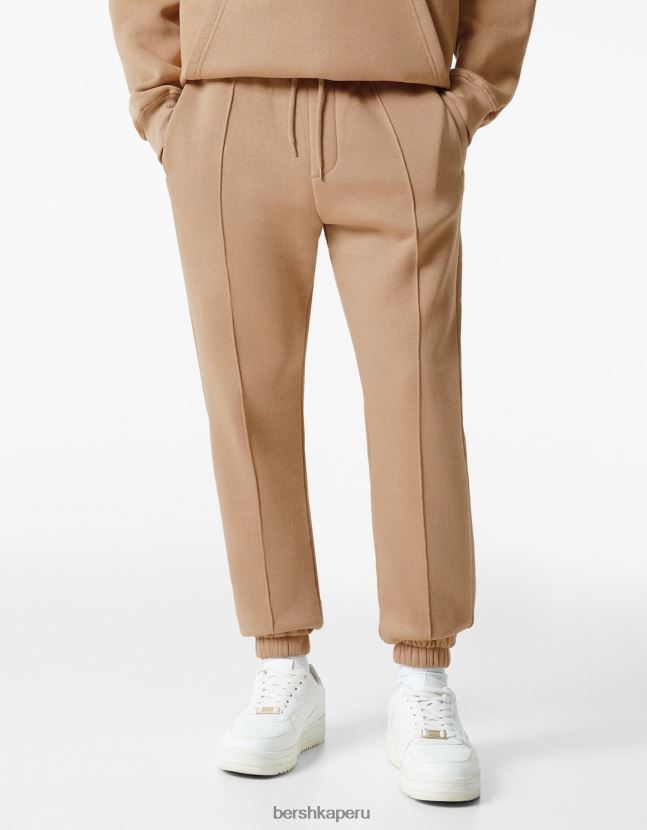 camello Bershka hombres pantalones de chándal de felpa 806J6B3268