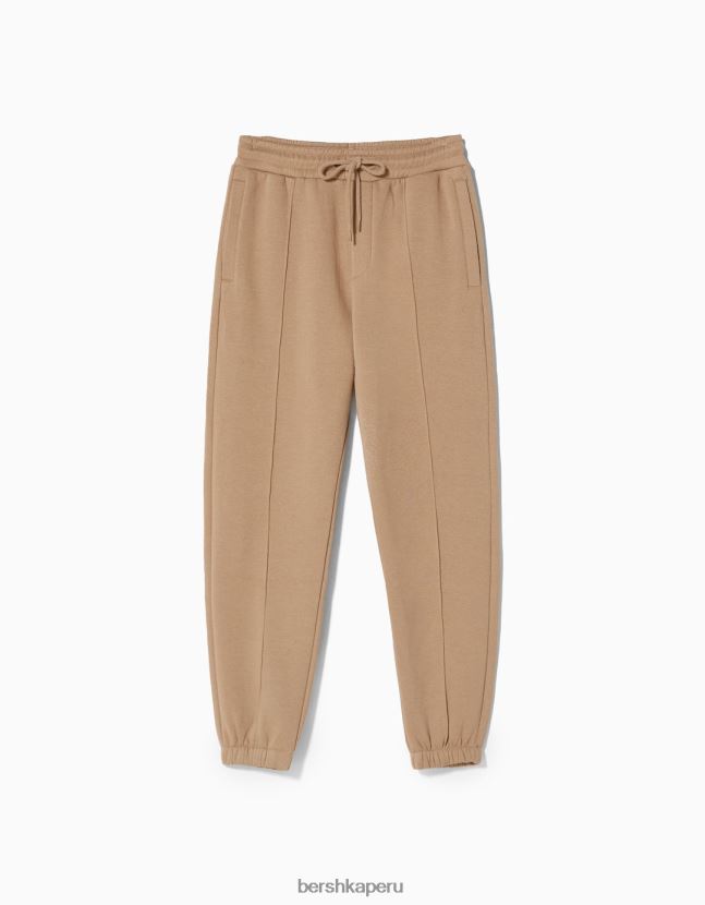 camello Bershka hombres pantalones de chándal de felpa 806J6B3268