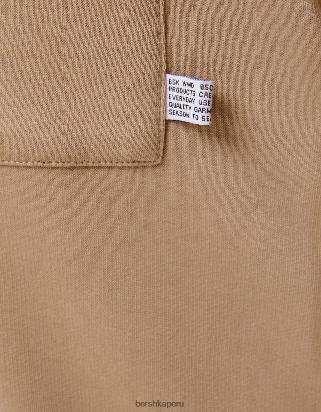 camello Bershka hombres pantalones de chándal de felpa 806J6B3268