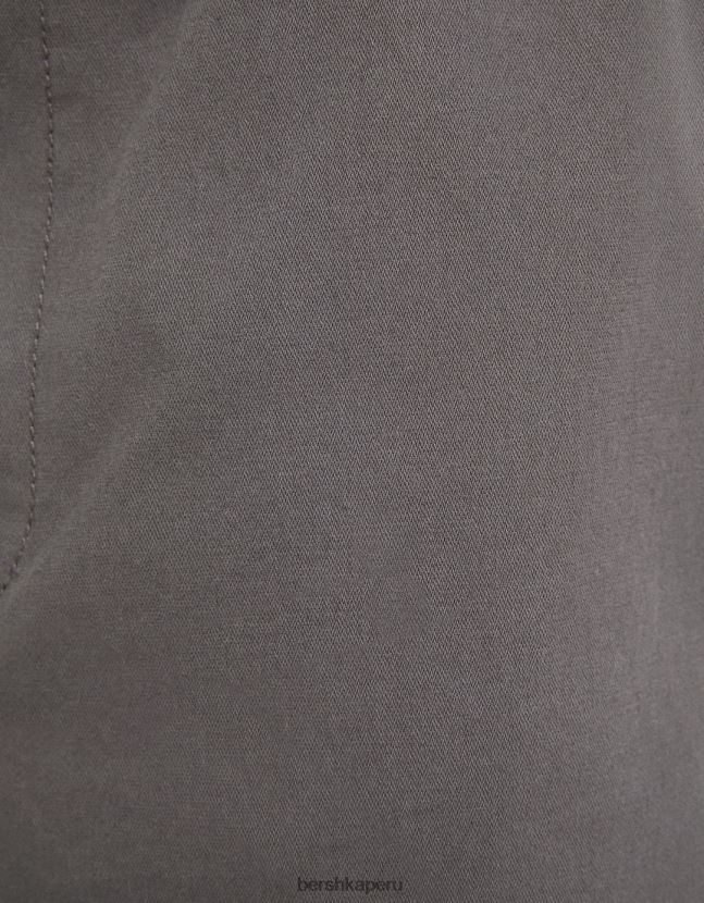 gris Bershka hombres pantalones de paracaídas de algodón 806J6B3220