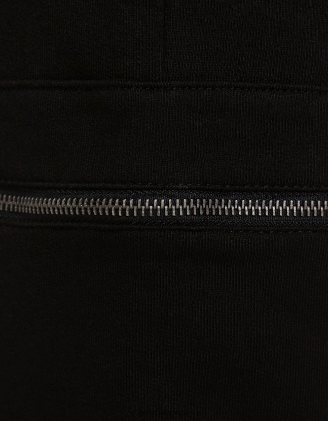 negro Bershka hombres pantalones de paracaídas de felpa con bolsillos con cremallera 806J6B3232