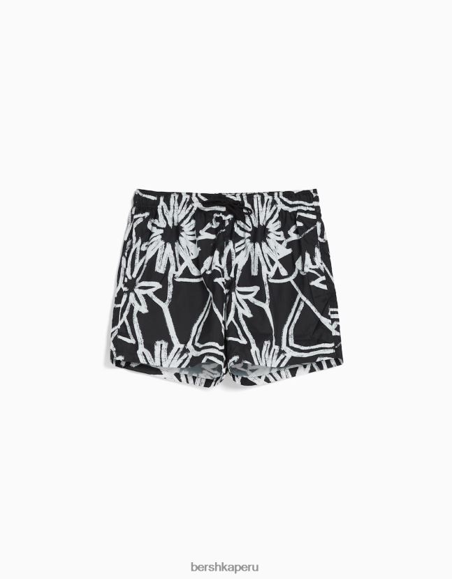 blanco Bershka hombres bañador con estampado floral 806J6B3402