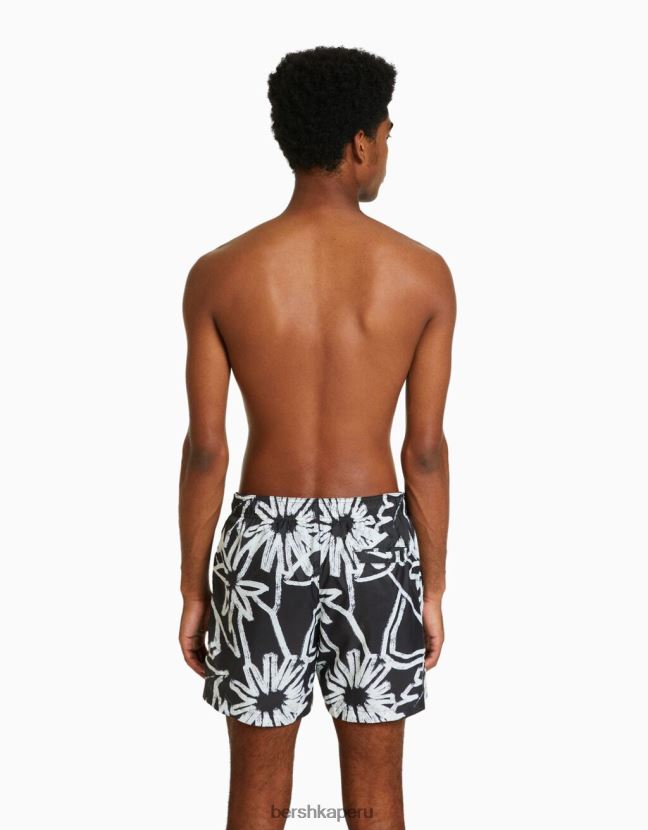 blanco Bershka hombres bañador con estampado floral 806J6B3404