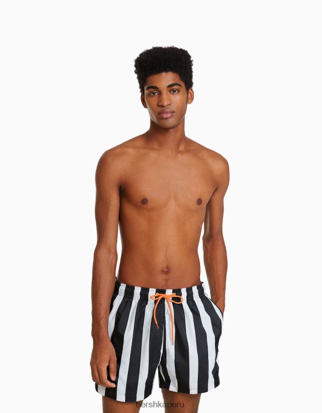 blanco Bershka hombres shorts de playa a rayas 806J6B3403