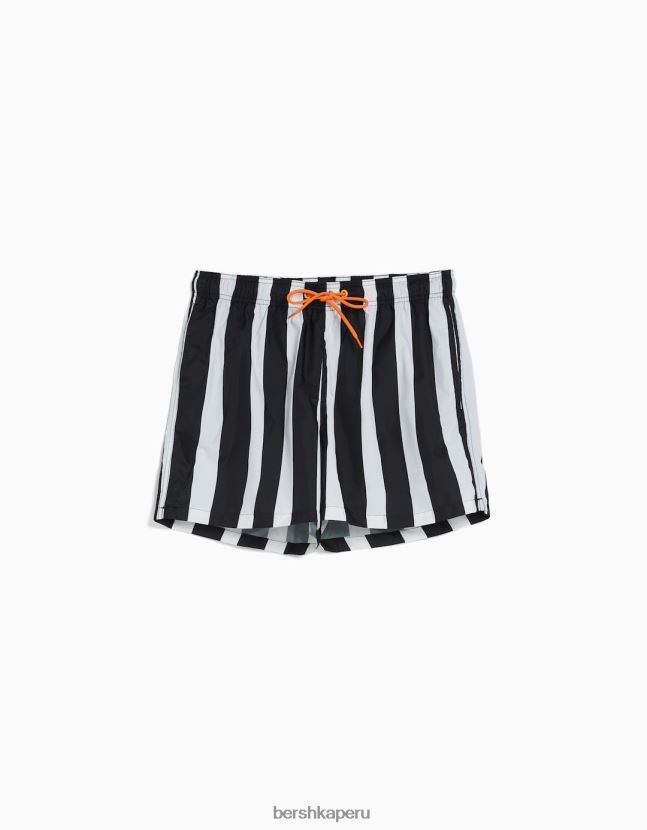 blanco Bershka hombres shorts de playa a rayas 806J6B3403