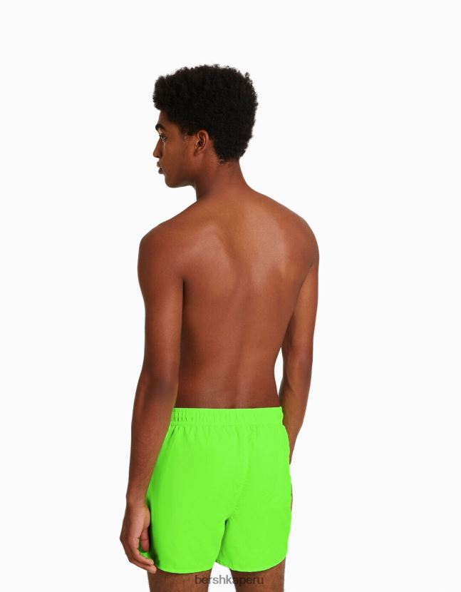 cal Bershka hombres shorts de playa básicos de neón 806J6B3390