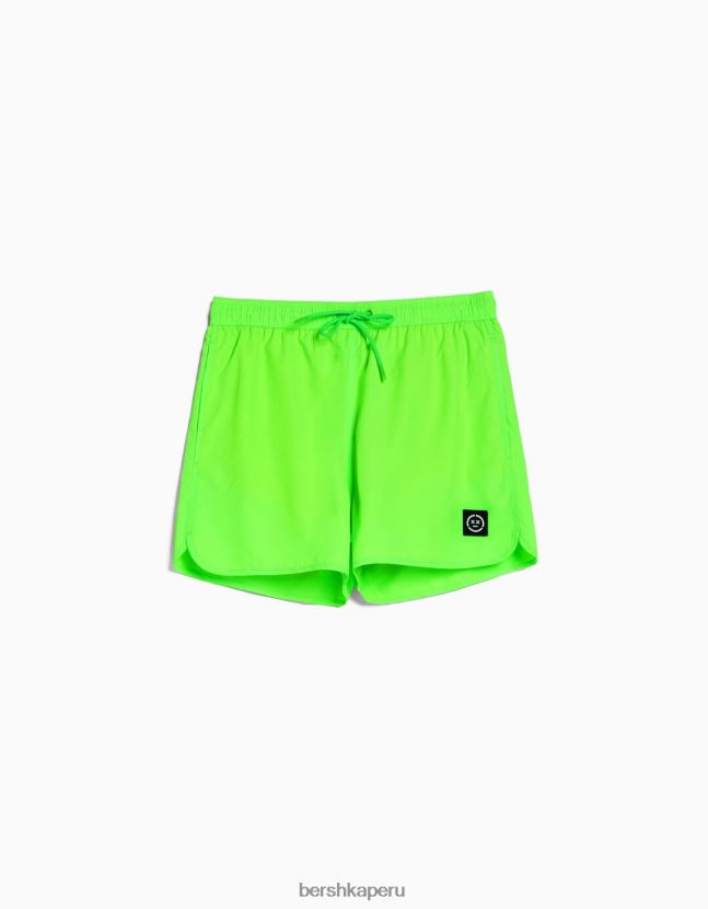 cal Bershka hombres shorts de playa básicos de neón 806J6B3390