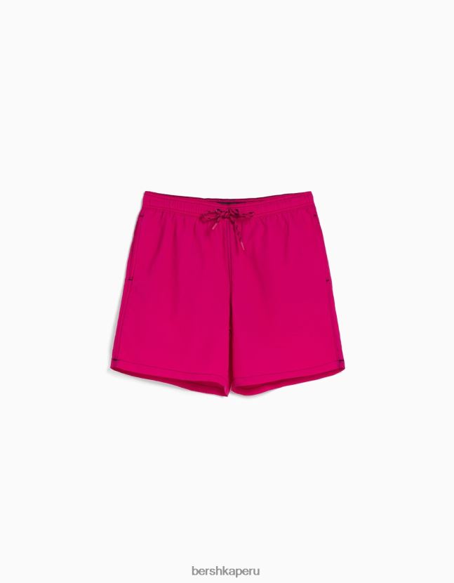 fucsia Bershka hombres shorts de baño con hilo en contraste 806J6B3394