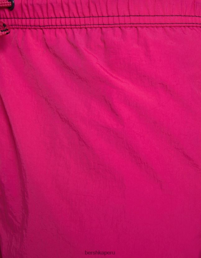 fucsia Bershka hombres shorts de baño con hilo en contraste 806J6B3394