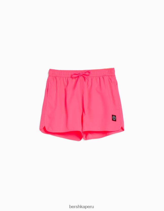fucsia Bershka hombres shorts de playa básicos de neón 806J6B3389