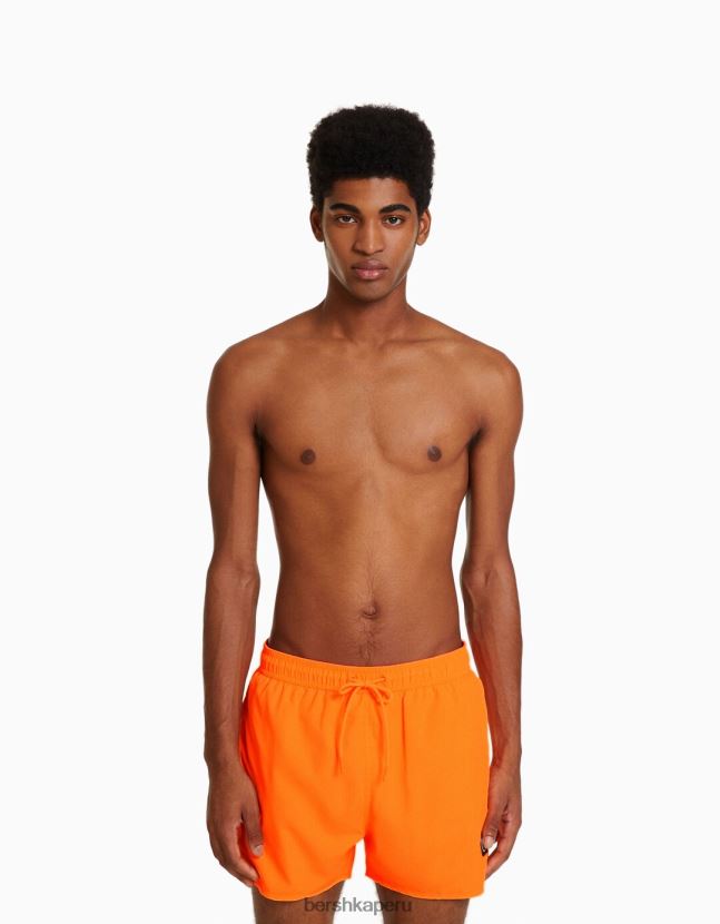 naranja Bershka hombres shorts de playa básicos de neón 806J6B3391