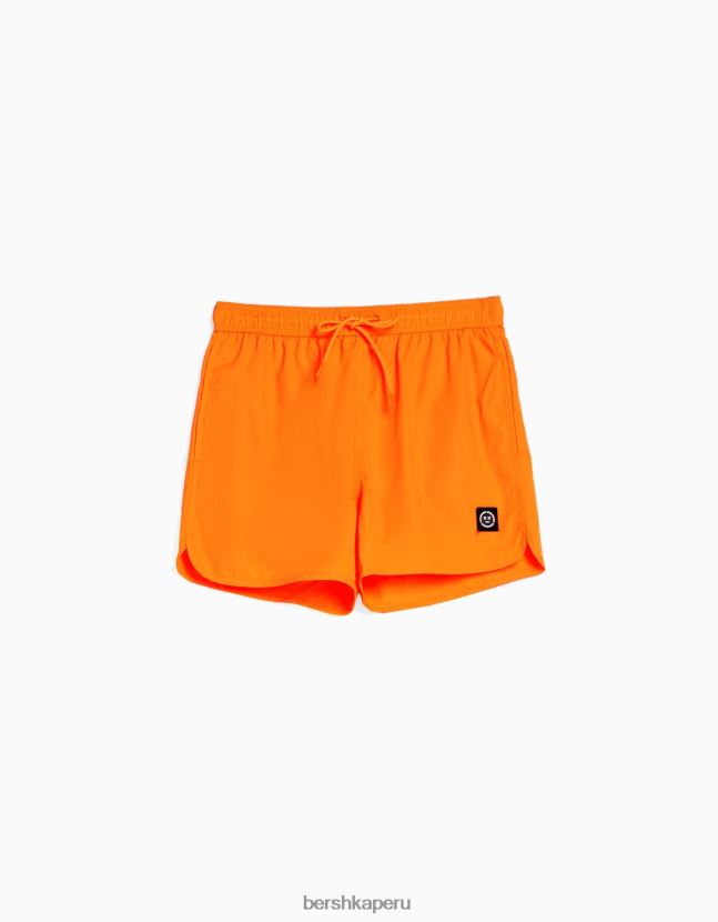 naranja Bershka hombres shorts de playa básicos de neón 806J6B3391