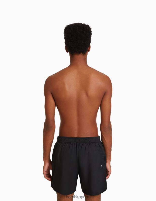 negro Bershka hombres shorts de baño básicos 806J6B3400