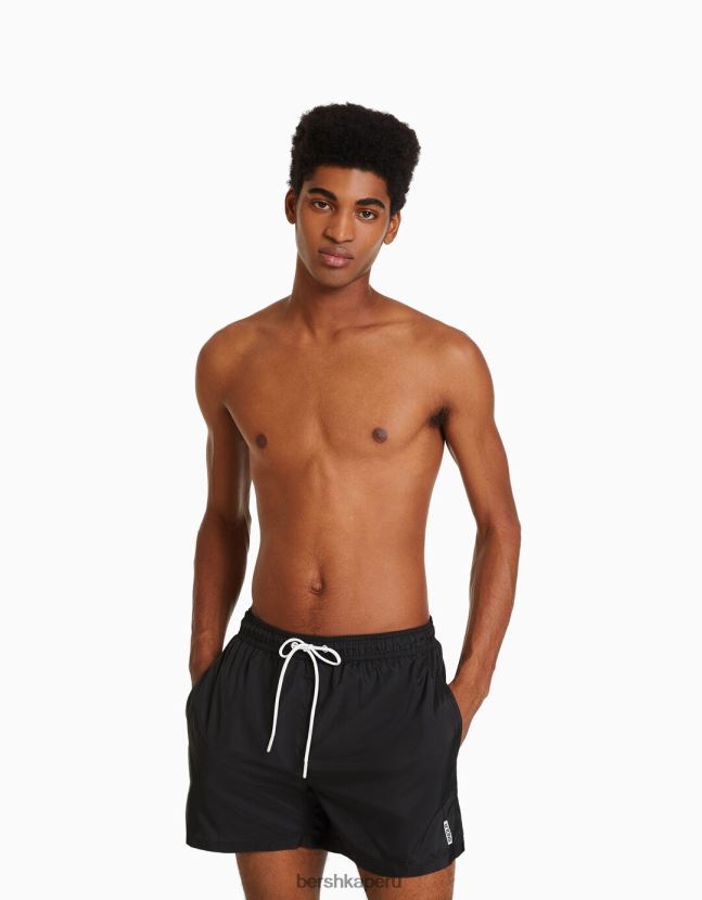 negro Bershka hombres shorts de baño básicos 806J6B3400