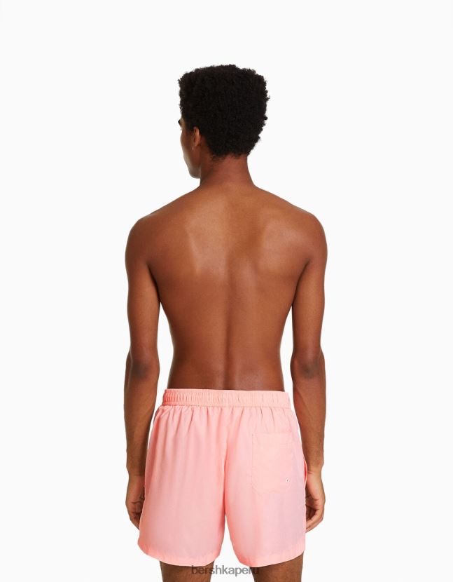 rosa Bershka hombres shorts de baño básicos 806J6B3380