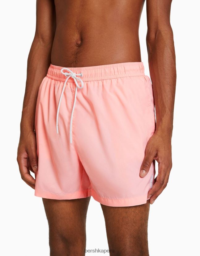 rosa Bershka hombres shorts de baño básicos 806J6B3380