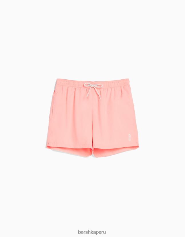 rosa Bershka hombres shorts de baño básicos 806J6B3380