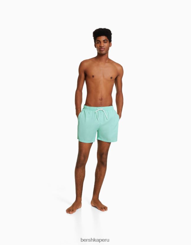 turquesa Bershka hombres shorts de baño básicos 806J6B3381
