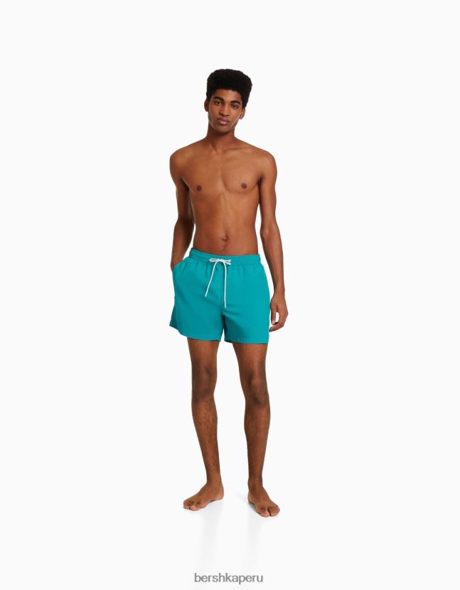 turquesa Bershka hombres shorts de baño básicos 806J6B3384