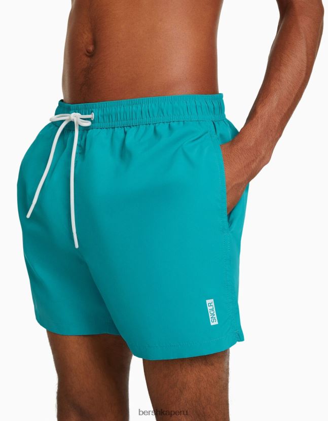 turquesa Bershka hombres shorts de baño básicos 806J6B3384