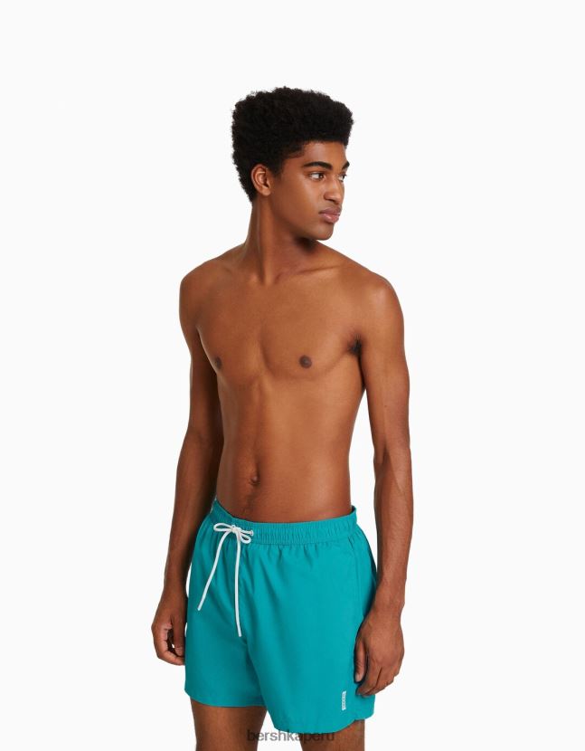 turquesa Bershka hombres shorts de baño básicos 806J6B3384