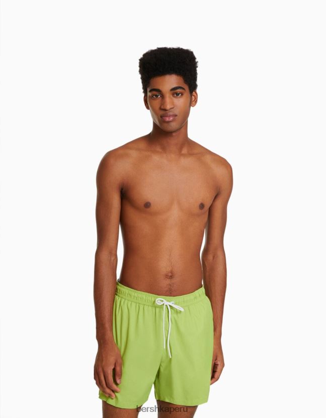 verde Bershka hombres shorts de baño básicos 806J6B3383