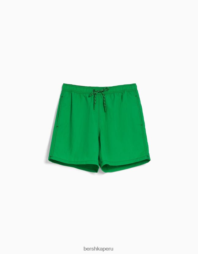 verde Bershka hombres shorts de baño con hilo en contraste 806J6B3408