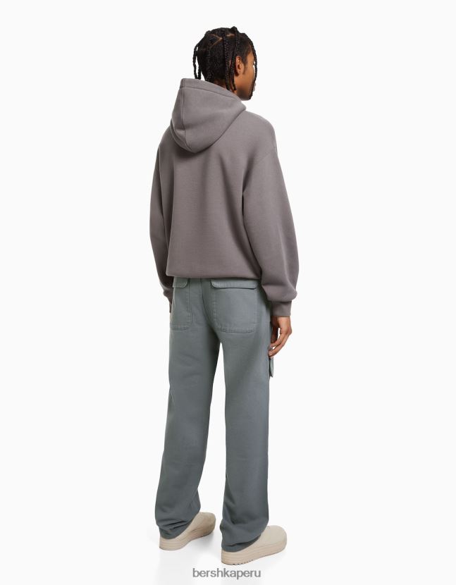 azul Bershka hombres jeans cargo con múltiples bolsillos 806J6B3187