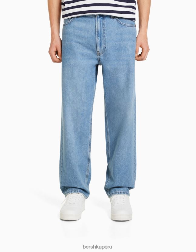 azul claro Bershka hombres vaqueros anchos de los 90 806J6B3133