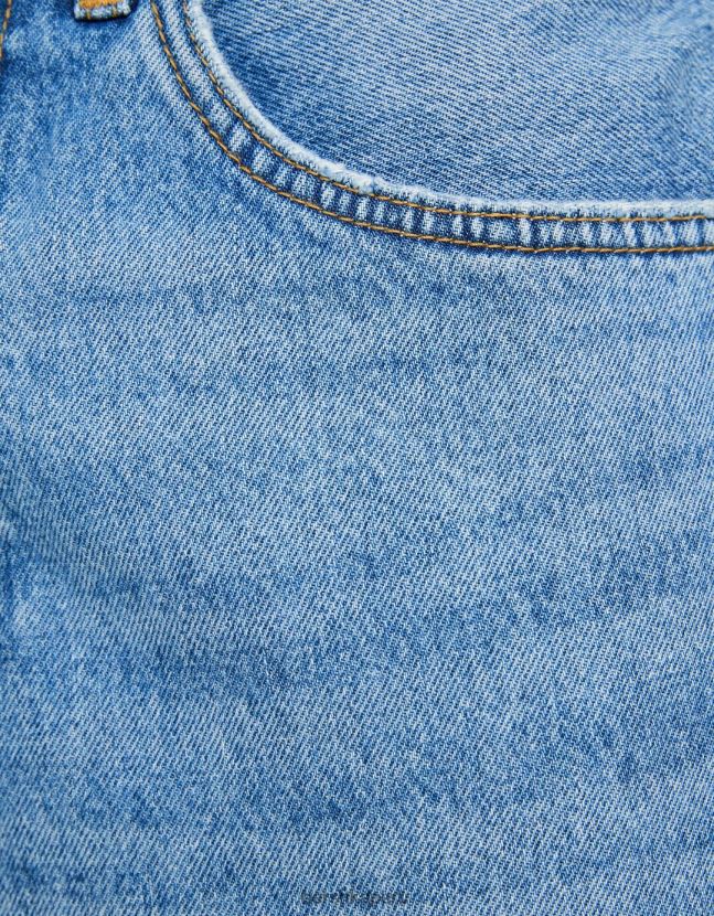 azul claro Bershka hombres vaqueros vintage rectos 806J6B3125