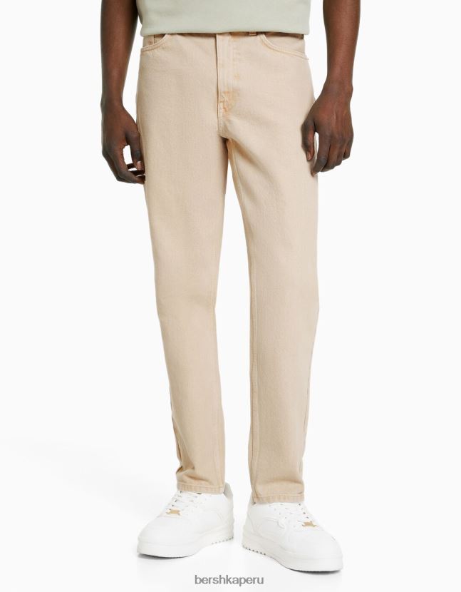 beige Bershka hombres vaqueros vintage rectos 806J6B3126