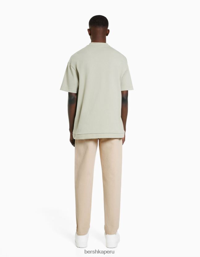 beige Bershka hombres vaqueros vintage rectos 806J6B3126