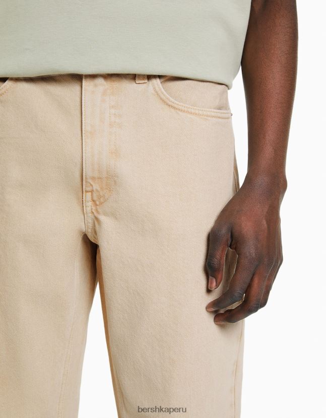 beige Bershka hombres vaqueros vintage rectos 806J6B3126