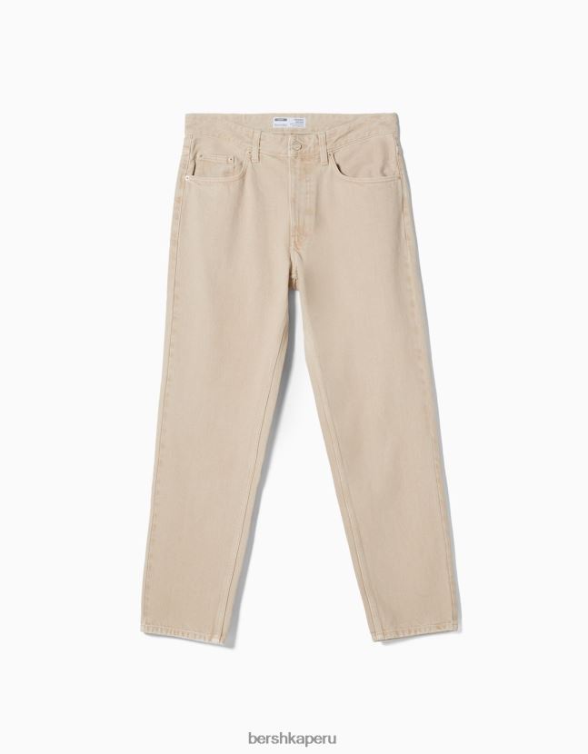 beige Bershka hombres vaqueros vintage rectos 806J6B3126